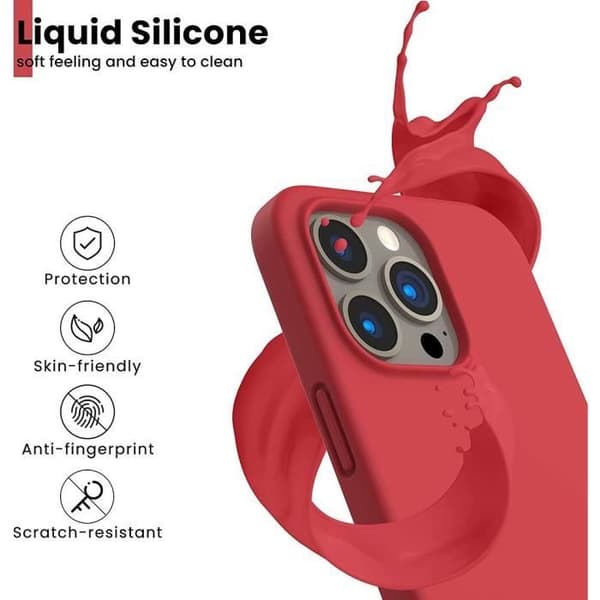 Skyddsfodral - BOOLING - för iPhone 16 Pro - Mjuk silikon - Röd - Slim Röd