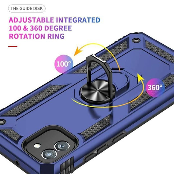 Fodral + 2 härdade glasögon till Samsung Galaxy A05 - BOOLING - Förstärkt skydd - Marinblå marinblå