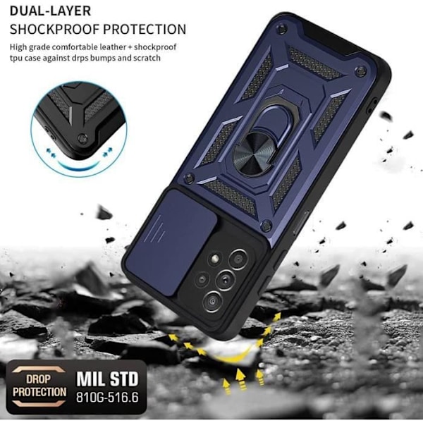Fodral - PROSHOP - Samsung A32 5G - Army - Stötsäker - Anti-Scratch marinblå