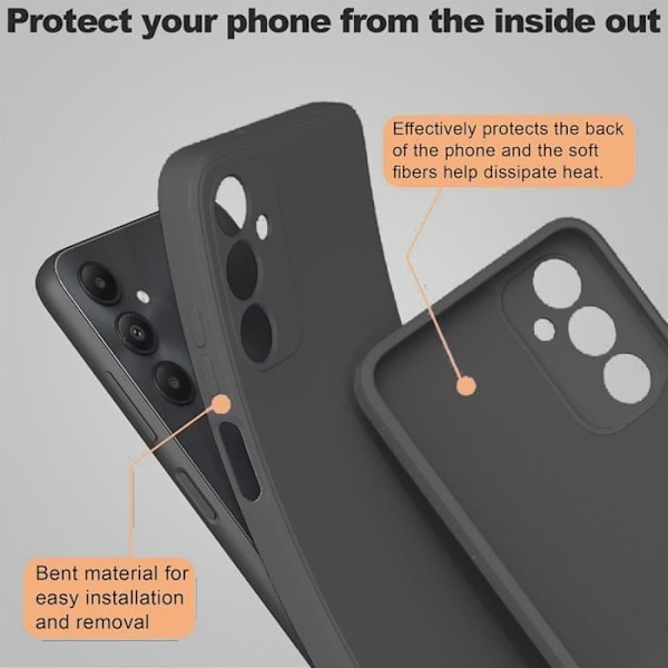 Fodral till Samsung Galaxy A05s (ej för A05) Skydd Silikon Tunn Lättvikt Effektiv Stötsäker Svart