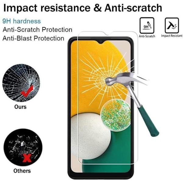 Skyddsglas - PROSHOP - för Samsung Galaxy A13 - Hållbarhet 9H - Rep resistant - Paket med 2 Transparent