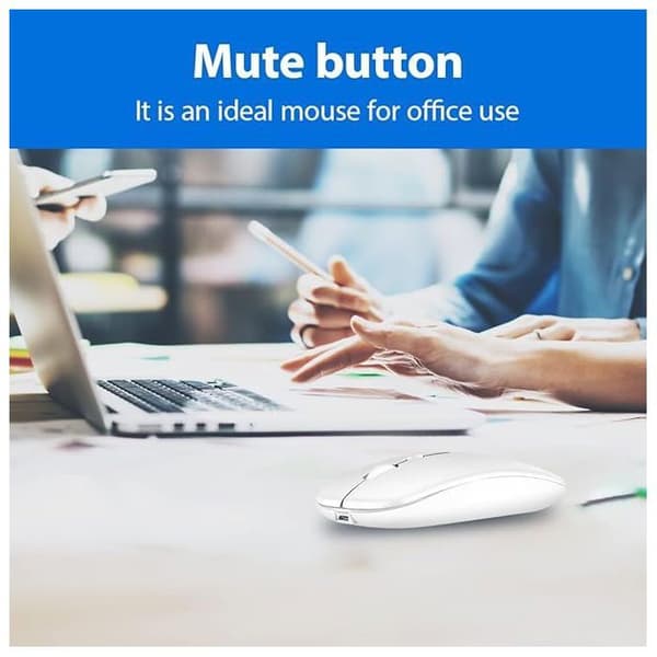 Bluetooth-mus - BOOLING - Kompatibel med iPad, Tablet, Macbook, Dator - Vit Vit