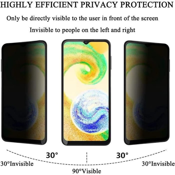 [2 stycken] Antispionhärdat glas för Samsung Galaxy A22 Stötsäkert skydd Svart