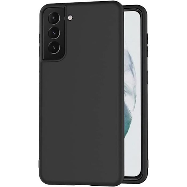 Set med 2 härdade glasögon + fodral för Samsung S21 Plus (6,7") Klassisk svart glänsande färg Mjuk lätt anti-skrapa