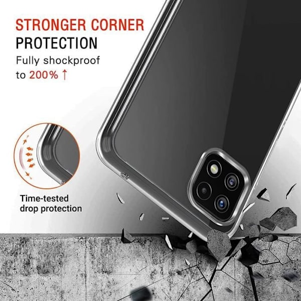 Genomskinligt fodral för Samsung A22 5G högresistent silikon anti-chock Transparent