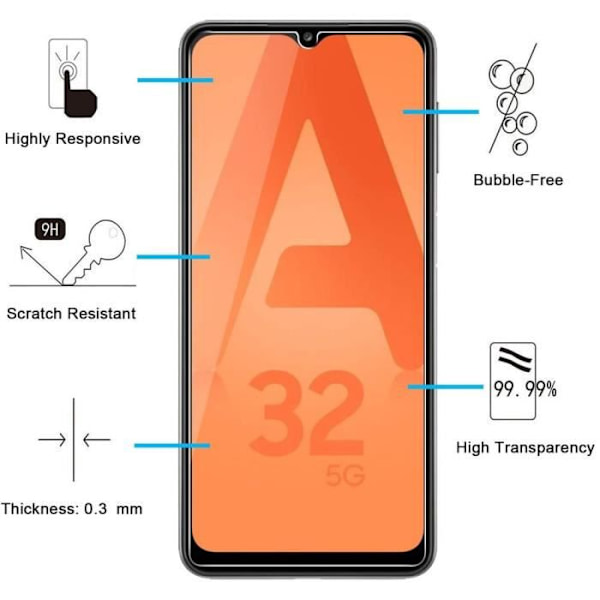 Skyddsskal - BOOLING - Samsung Galaxy A32 5G - TPU Transparent - Inkluderar 2 Härdade Glas - Flexibel Transparent