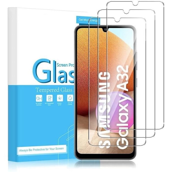 Härdat glas - PROSHOP - för Samsung A32 4G - Motstånd 9H - Rep-resistant - Pack om 3 Transparent