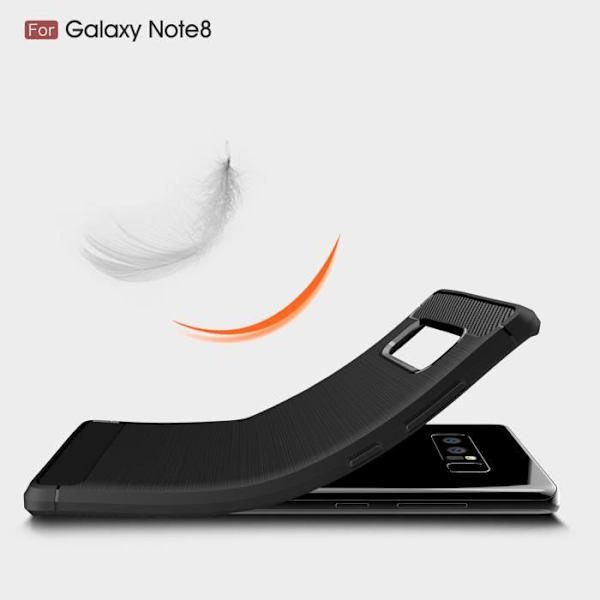 Galaxy Note 8 Fodral TPU Bumper Kolfiber Stötsäkert skyddsfodral Skal för Samsung Galaxy Note 8 - Svart