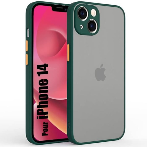 Skyddsfodral till iPhone 14 PROSHOP - Matt silikon midnattsgrön - Halvstyvt fodral Nattgrönt