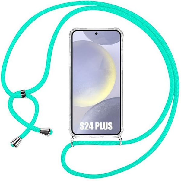 Lanyardfodral för Samsung Galaxy S24 Plus (Galaxy S24+) - TPU stötsäkert skydd förstärkt med halsband Turkos