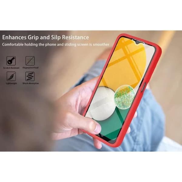 Coque - BOOLING - för Samsung A33 5G - Röd - Hård - 360° Skydd Anti-Rip. Röd
