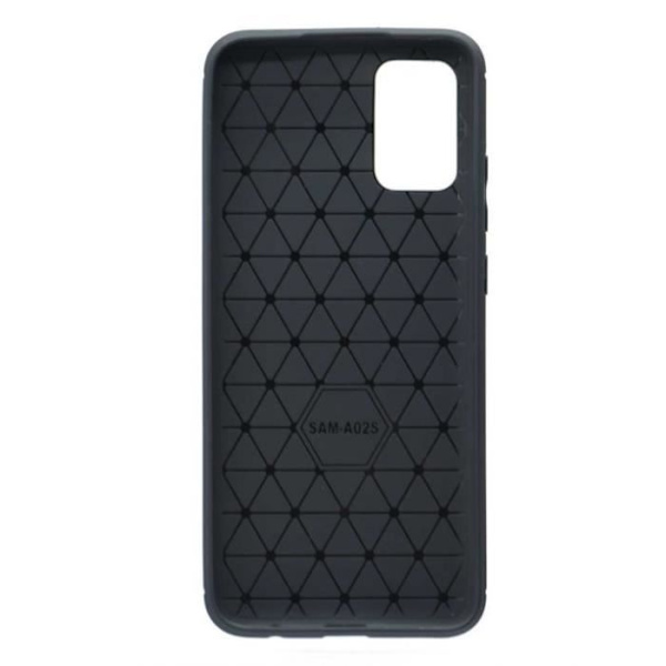 Svart mjukt fodral för Samsung Galaxy A02s borstad koleffekt