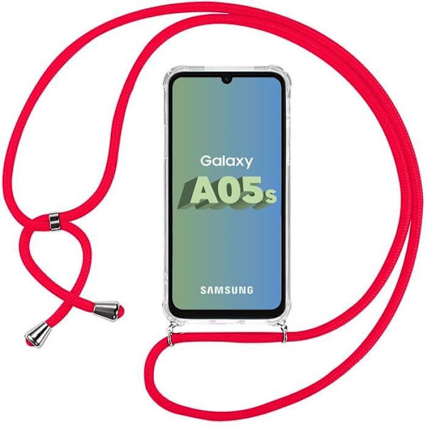 Skyddsskal - BOOLING - Samsung Galaxy A05s - Mjuk - Röd - Förstärkt skydd Klart, rött