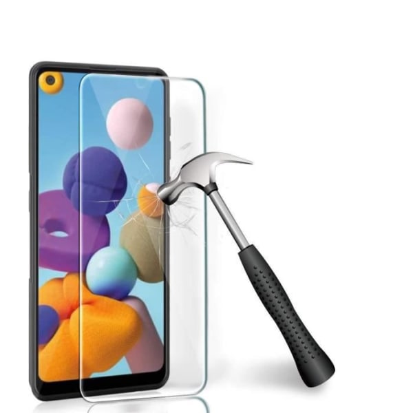 Härdat glas för Samsung Galaxy A21S och genomskinligt flexibelt skyddsskal med Stylus Toproduits®