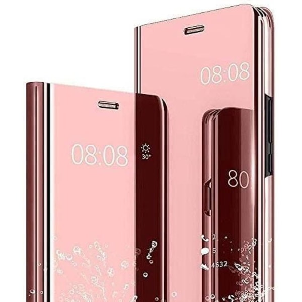 Etui - Samsung - Galaxy A22 5G - Spejl - 360 Protection - Rose Gold Læder Rose guld