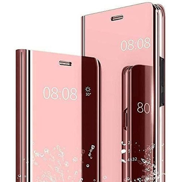 Fodral - Samsung - Galaxy A22 5G - Spegel - 360 Skydd - Rose Gold Läder Rose guld