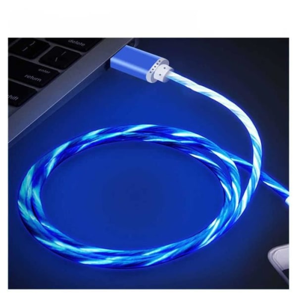 Paket med 10 USB Type C laddningskabel gamer LED 1 meter laddare för Xiaomi Redmi Note 7 Blå färg - Yuan Yuan varumärke