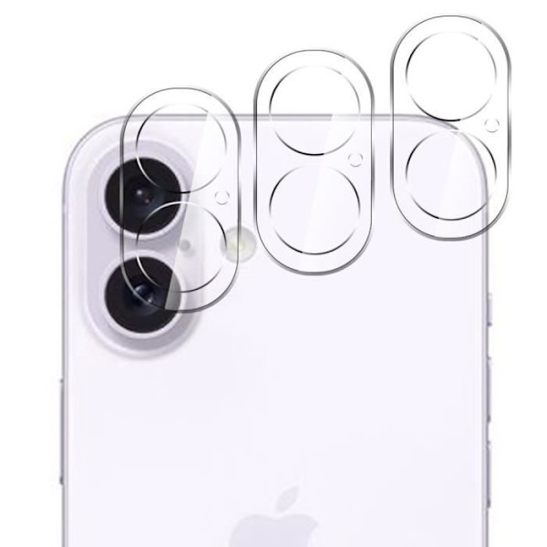 Linsskydd i härdat glas - BOOLING - iPhone 16 Plus - Set med 3