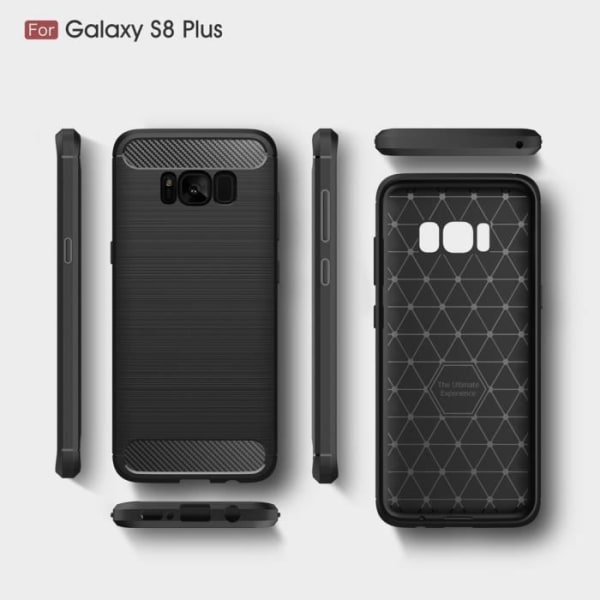 Etui til Samsung Galaxy S8 Premium etui Carbon Fiber Ultra-let blødt gummi TPU Silikone beskyttende sort