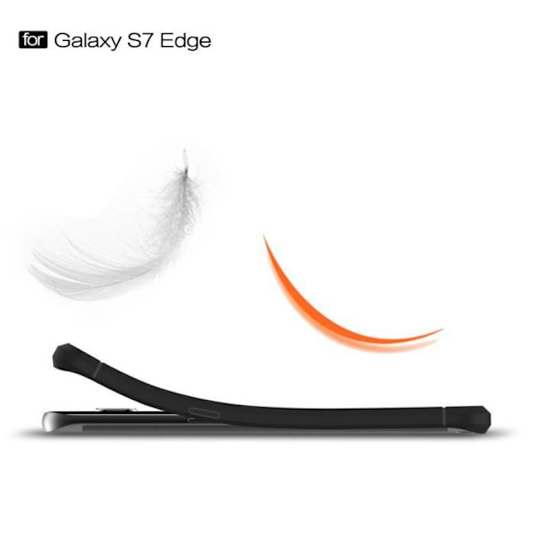 Fodral för Samsung Galaxy S7 Edge Fodral Skyddande kolfiber Ultralätt mjukt gummi TPU Premium Silikon Röd