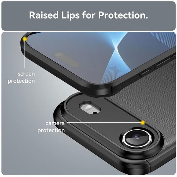 Skyddsskal - BOOLING - för iPhone Air - Kolfiberlook - Stötsäker - Rep-resistant Svart