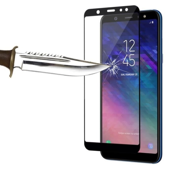 VCOMP - För Samsung Galaxy A6+- A6 Plus (2018) 6.0" - 1 färg skärmskydd i härdat glas - SVART