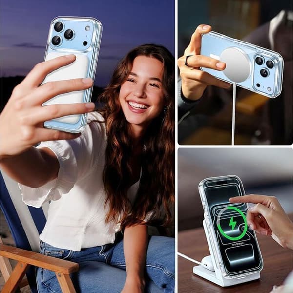 Skydd för iPhone 18 Pro Max, Stötsäker med Magnetring - 2 Härdat Glas - 2 Kameraskydd Transparent