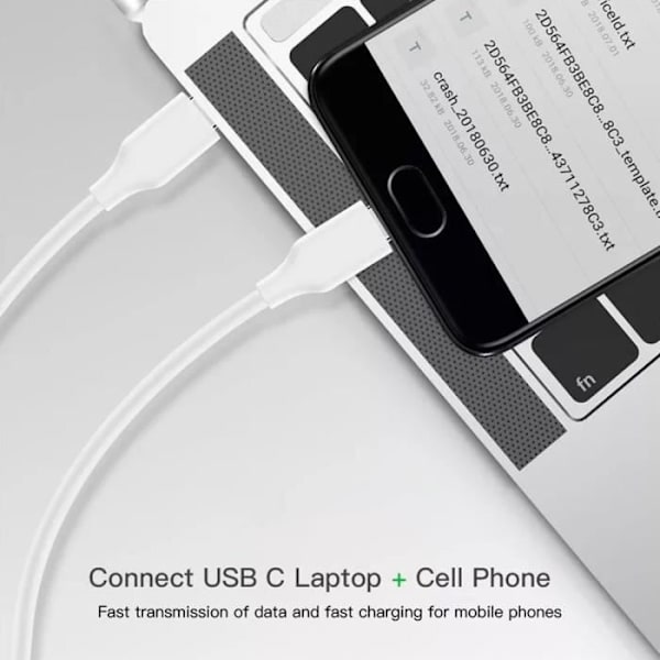 USB-C-kabel - BOOLING - 1M - Set med 3 - Kompatibel Samsung Galaxy M52 5G, M33 5G, M32, M23 5G, M13 - Vit