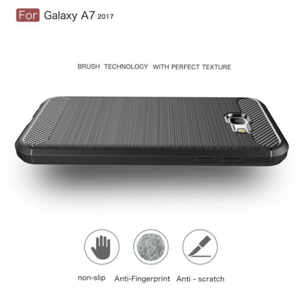 Coque Antichoc - Samsung - Galaxy A7 (2017) A720 - Silikone TPU - Rød - Slim Carbonfiber Röd