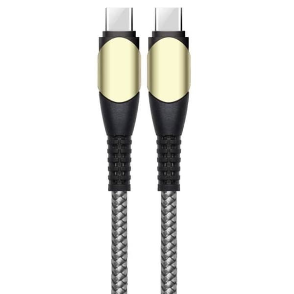 60W USB-C till USB-C-kabel för iPhone 16 Pro Max - iPhone 16 Pro - iPhone 15 - iPhone 15 Plus - Förstärkt nylon 1M Grå Grå