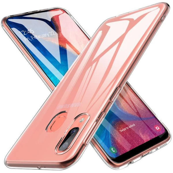 KuGi Samsung Galaxy A20E Fodral, Högkvalitativ slät silikonbaksida Skyddsfodral för Samsung Galaxy A20E, Klar Vit