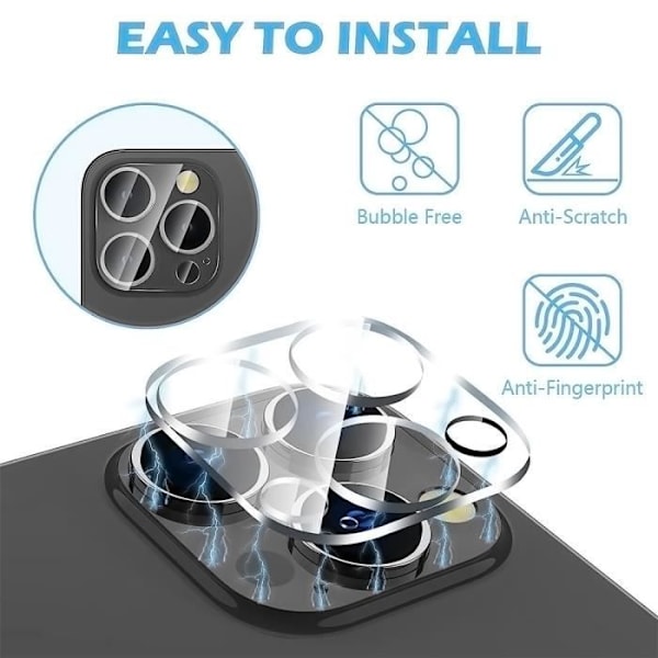 Skyddsglas - BOOLING - för iPhone 15 Pro Max - Bakre kamera - Härdat glas - 2-pack Transparent