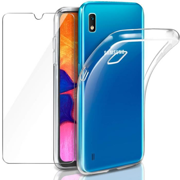 Härdat glas + fodral för Samsung Galaxy A10 6,2" Transparent Unicorn silikonfodral