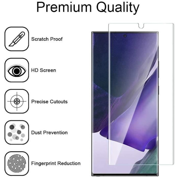 Härdat glas för Samsung Note 20 Ultra (6,9”) - PROSHOP - Helskärmsskydd utan bubblor Transparent Transparent