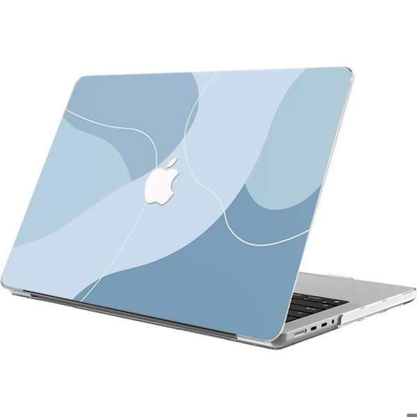 Skal till MacBook Pro 16 Tum M4 M3 M2 M1 Pro/Max 2024 2023 2021, Hårdt Skydd Abstrakt Fluid Blå Mönster Blå