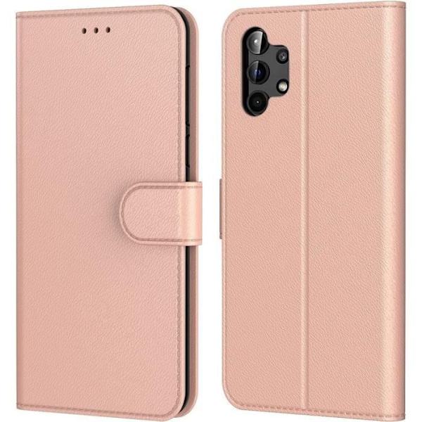 Fodral för Samsung A13 5G (6,5") Rosa Anti-shock Lädereffekt Soft Card Förvaring Rosa