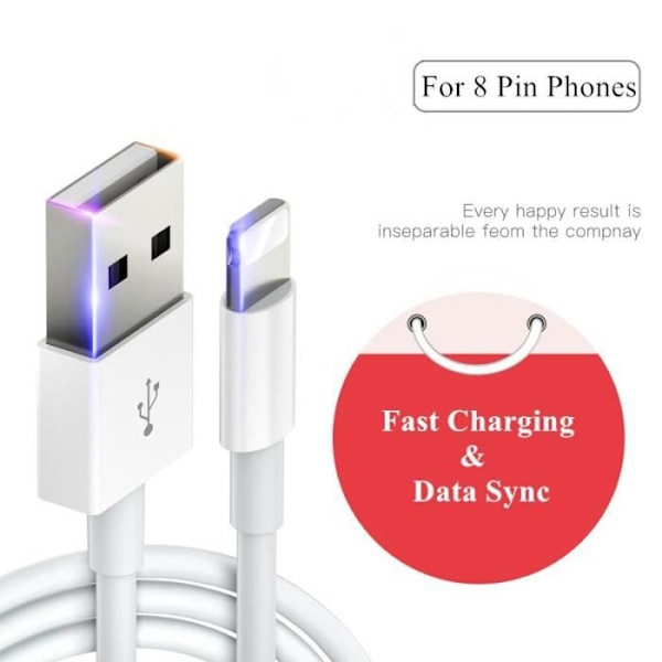 1M USB-datakabel för iPhone snabb laddningskabel för iPhone 7 8 Plus X XS XR SE 6 6S laddkabel för iPad