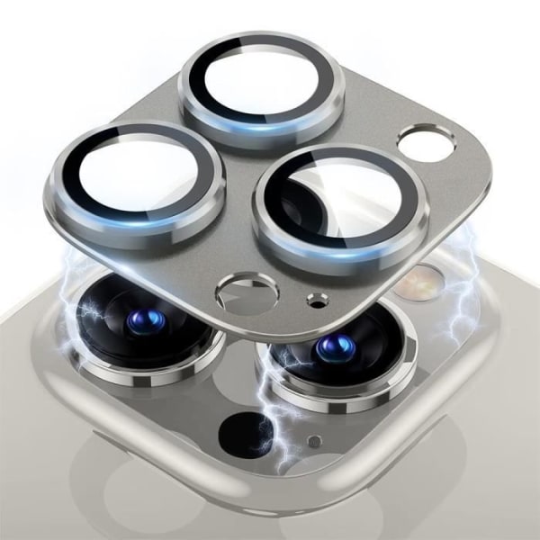 Bakre kamera i härdat glas för iPhone 15 Pro Max - 15 Pro - Anti-repskydd Naturlig titanfärg