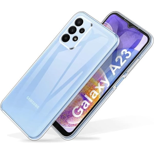 Fodral för Samsung Galaxy A23 5G-4G Transparent Full Protection Anti-Scratch TPU+PC Transparent
