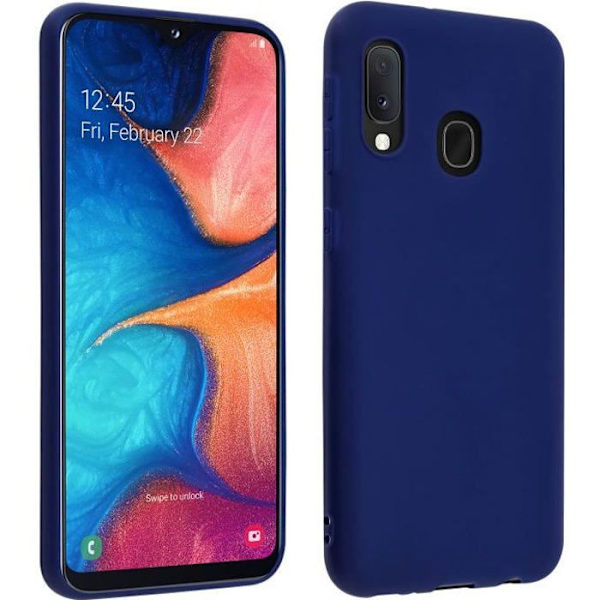 Fodral - AVIZAR - Samsung Galaxy A20e - Soft Gel Silikon - Midnattsblå - Matt finish Midnattsblå