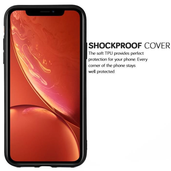 Skyddande för iPhone XR Slim Soft Silikon Coque Fodral Svart
