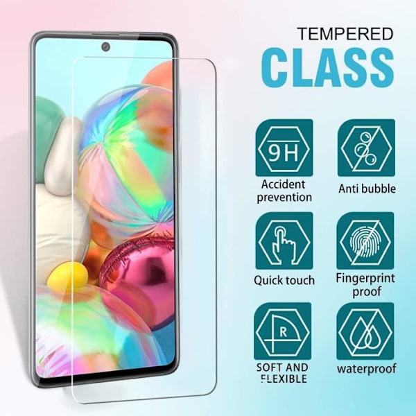 Skärmskyddsglas - MP-France - Samsung Galaxy A71 - 9H härdat glas - Reptåligt - Set med 1