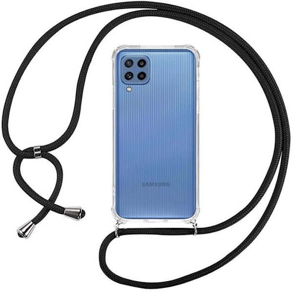 Skyddande Skal - PROSHOP - Samsung Galaxy M32/A22 4G - Mjuk - Transparent-Svart - Mikropunkt Transparent-svart