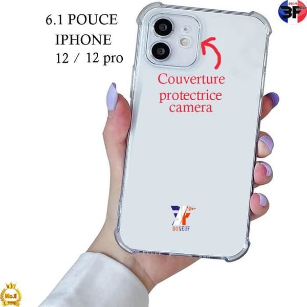 Coque - Kompatibel med iPhone 12/12 Pro - Transparent - Stötsäker - Represistent - Mjuk tramparant
