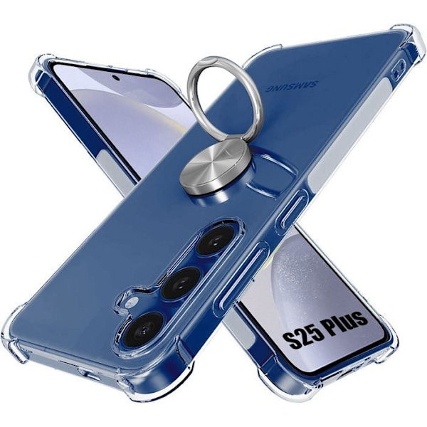 Coque för Samsung Galaxy S25 Plus (Galaxy S25+) Skydd med Silverring - BOOLING Transparent