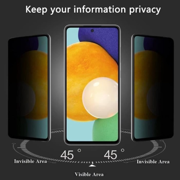Antispion härdat glas för Samsung Galaxy A52s - BOOLING - Stötsäkert skydd Svart