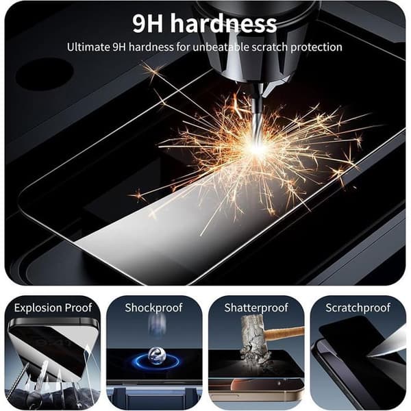 2 Stötsäker Antispion Glas för iPhone Air - BOOLING - Skydd 9H Hårt Glas Svart