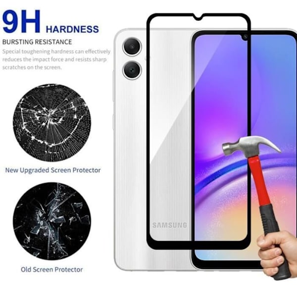 4 helhärdat glas för Samsung Galaxy A35 5G, 9H Stötsäkert skärmskydd Transparent med svart kant