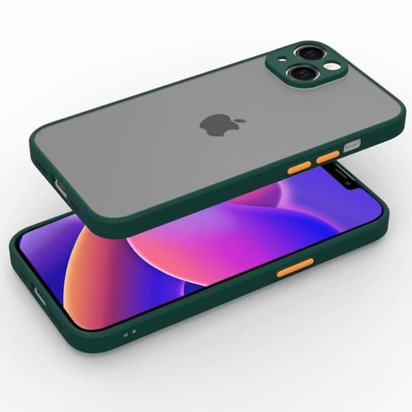 Coque - BOOLING - för iPhone 14 Plus - Silikon Grön Natt - 2 Pansarglas Ingår Nattgrönt