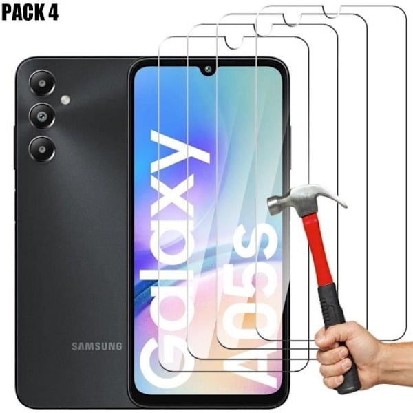 Härdat glas för Samsung Galaxy A05s - A05 - 4 delar - tunt stötsäkert genomskinligt skyddsglas Transparent